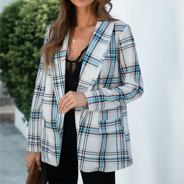 women's suits & blazers women blazer coat lapel long sleeve loose office ladies and jackets plaid casual jacket autumn, White;black
women's suits & blazers women blazer coat lapel long sleeve loose office ladies and jackets plaid casual jacket autumn, White;black