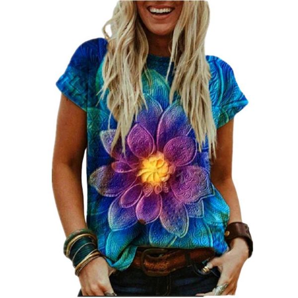 women's t-shirt casual 3xl plus size women 2021 summer t shirt fashion floral print loose tee ladies o-neck short sleeve streetwear, White
women's t-shirt casual 3xl plus size women 2021 summer t shirt fashion floral print loose tee ladies o-neck short sleeve streetwear, White
