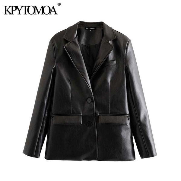 vintage stylish pu faux leather pocket blazer coat women fashion notched collar long sleeve female outerwear chic 210420, White;black
vintage stylish pu faux leather pocket blazer coat women fashion notched collar long sleeve female outerwear chic 210420, White;black