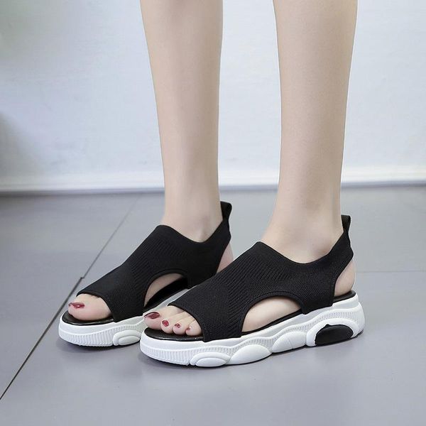 sandals summer women's open-toed small size sports shoes slope heel loose cake casual student beach, Black
sandals summer women's open-toed small size sports shoes slope heel loose cake casual student beach, Black