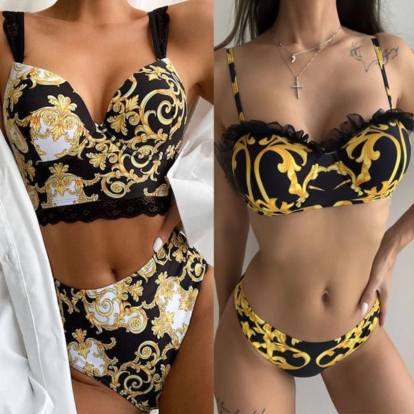 women's swimwear push up bikinis 2021 bikini set high waist women swimsuit female swimming suit bathing print biquini, White;black
women's swimwear push up bikinis 2021 bikini set high waist women swimsuit female swimming suit bathing print biquini, White;black