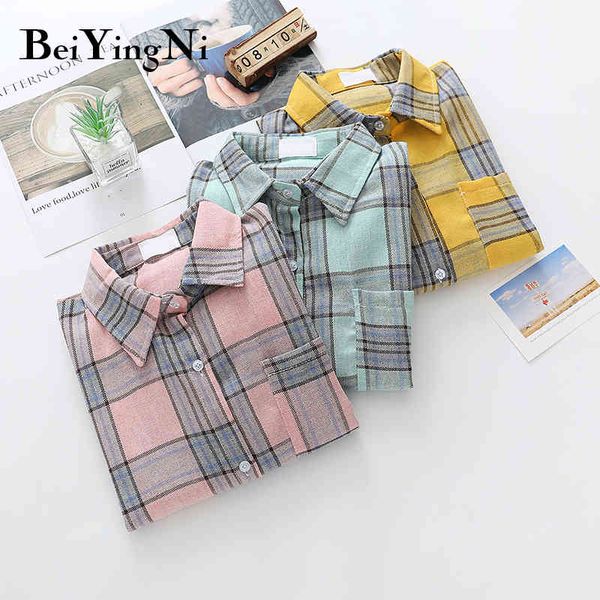 women's shirt autumn long sleeve pocket buttons casual preppy japanese style oversized blouses female blusas plaid 210427, White
women's shirt autumn long sleeve pocket buttons casual preppy japanese style oversized blouses female blusas plaid 210427, White