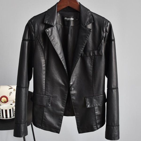 women's jackets slim stitching mesh gauze short pu leather jacket women spring autumn fashion washed coat, Black;brown
women's jackets slim stitching mesh gauze short pu leather jacket women spring autumn fashion washed coat, Black;brown