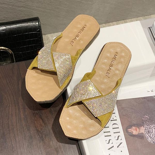 women's ladies elegant crystal pure color slippers flat heel sandals roman shoes slides home pantoufle femme #g35, Black
women's ladies elegant crystal pure color slippers flat heel sandals roman shoes slides home pantoufle femme #g35, Black