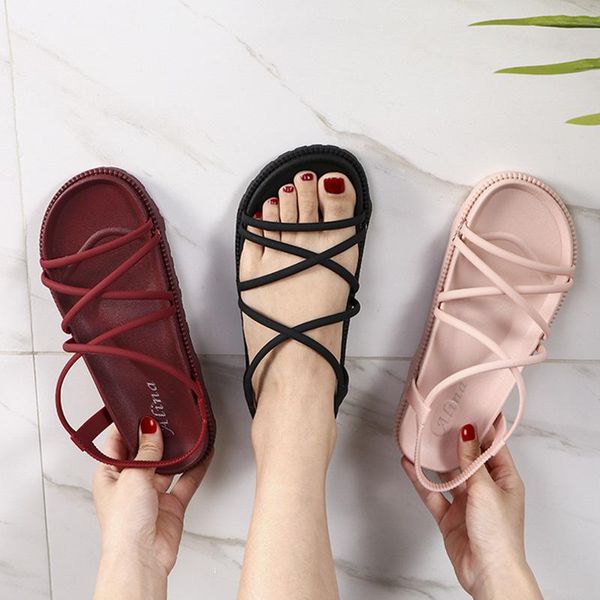 sandals comfy beach shoes spring women cute pink casual braided fashion flats sandal woman summer slip-on sandalias, Black 
sandals comfy beach shoes spring women cute pink casual braided fashion flats sandal woman summer slip-on sandalias, Black