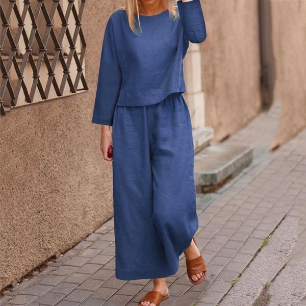women's two piece pants 45# autumn office lady elegant long sleeve outfit women solid cotton linen sets o neck + wide leg suits, White
women's two piece pants 45# autumn office lady elegant long sleeve outfit women solid cotton linen sets o neck + wide leg suits, White