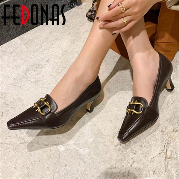 dress shoes fedonas retro genuine leather women pumps high heeled square toe office woman spring summer casual ladies sandals, Black
dress shoes fedonas retro genuine leather women pumps high heeled square toe office woman spring summer casual ladies sandals, Black