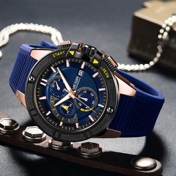 wristwatches megir watch mens watches men casual silicone waterproof chronograph sport quartz clock relogio masculino, Slivery;brown
wristwatches megir watch mens watches men casual silicone waterproof chronograph sport quartz clock relogio masculino, Slivery;brown