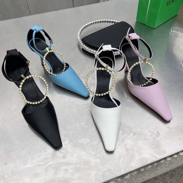 dress shoes fashion women sandals pointed toe rhinestone ring design thin high heels party female purple/blue slides, Black
dress shoes fashion women sandals pointed toe rhinestone ring design thin high heels party female purple/blue slides, Black