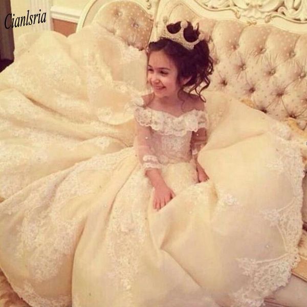 girl's dresses champagne off the shoulder ball gown flower girl three quarter sleeve appliques lace princess birthday party dress, Red;yellow
girl's dresses champagne off the shoulder ball gown flower girl three quarter sleeve appliques lace princess birthday party dress, Red;yellow