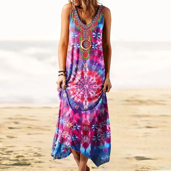 vintage print sleeveless maxi dress women summer v neck casual loose beach party tank long dress vestidos streetwear female 210507, Black;gray
vintage print sleeveless maxi dress women summer v neck casual loose beach party tank long dress vestidos streetwear female 210507, Black;gray