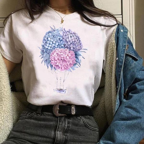 clothes graphic streetwear balloon womens t shirt travel vacay mode flower floral print tees female, White
clothes graphic streetwear balloon womens t shirt travel vacay mode flower floral print tees female, White