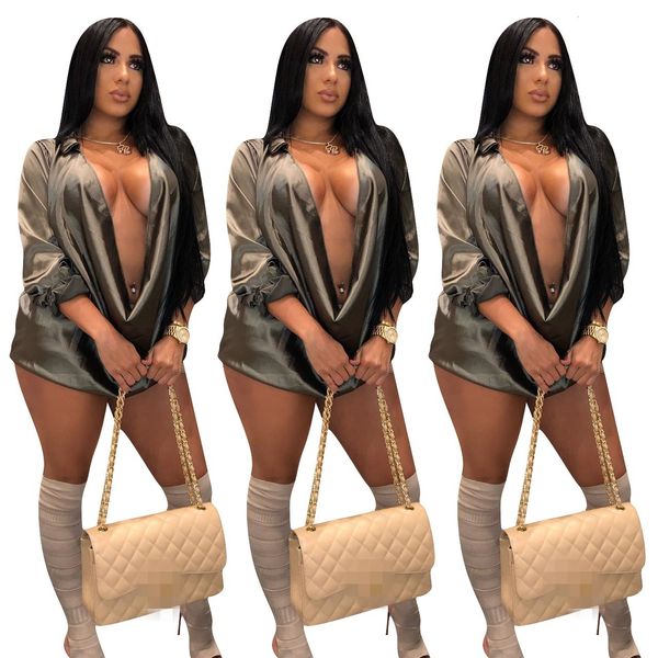 satin silk lady party deep v neck long sleeves charming women nightclub arrivals two style for wear or shirts, Black;gray
satin silk lady party deep v neck long sleeves charming women nightclub arrivals two style for wear or shirts, Black;gray