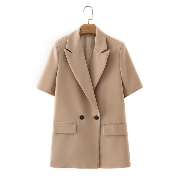 women's suits & blazers 2021 women blazer double-button short sleeves fashion casual chic lady summer woman, White;black
women's suits & blazers 2021 women blazer double-button short sleeves fashion casual chic lady summer woman, White;black