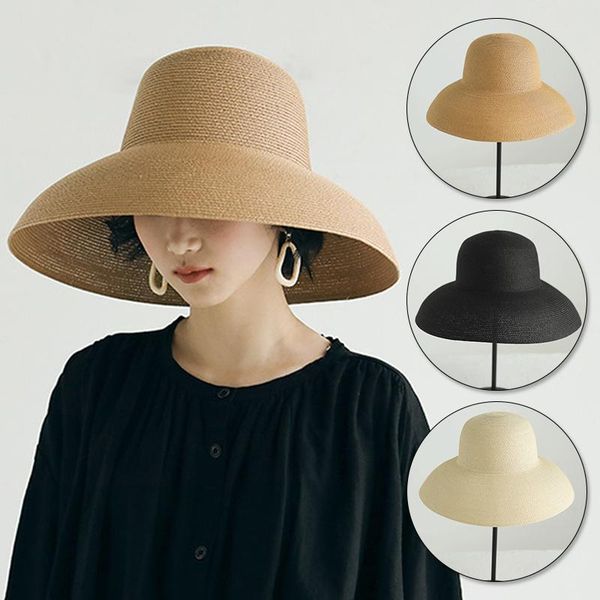 wide brim hats japanese style summer sun hat big eaves beach holiday casual foldable straw handmade anti-uv cap for women girl, Blue;gray
wide brim hats japanese style summer sun hat big eaves beach holiday casual foldable straw handmade anti-uv cap for women girl, Blue;gray