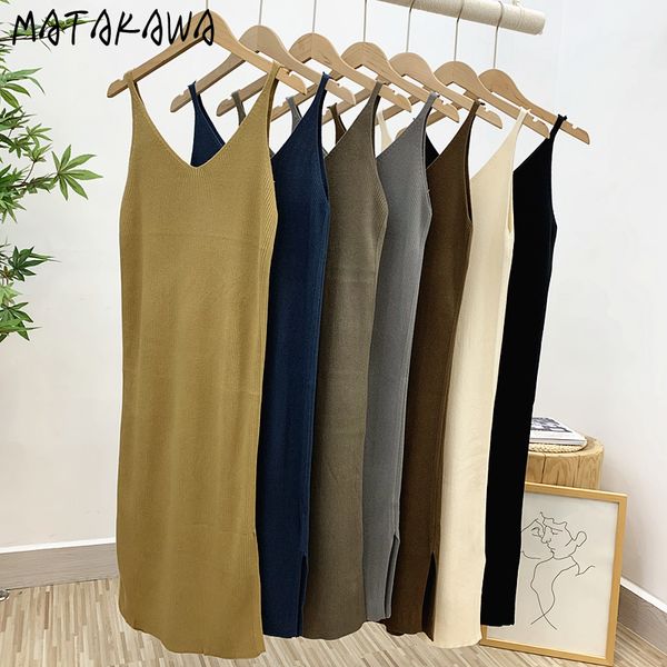 matakawa spaghetti strap knitted women dress bodycon dresses sleeveless v-neck robes femme summer long vestido feminino 210513, Black;gray
matakawa spaghetti strap knitted women dress bodycon dresses sleeveless v-neck robes femme summer long vestido feminino 210513, Black;gray