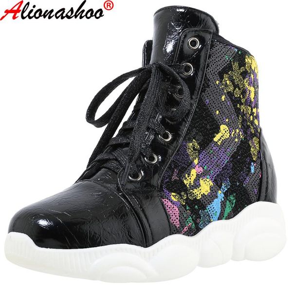 boots aliona shoo fashion women's ankle women squined cloth thick sole sneakers female non-slip comfortable lady casual shoes 46, Black
boots aliona shoo fashion women's ankle women squined cloth thick sole sneakers female non-slip comfortable lady casual shoes 46, Black