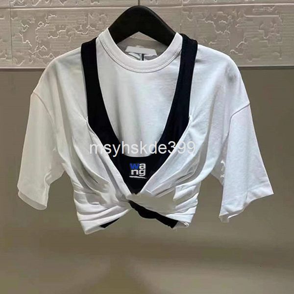 women's t-shirt 5523aw king 21 autumn winter round neck contrast t-shirt short knotted letter fake two sleeved blouse female, White
women's t-shirt 5523aw king 21 autumn winter round neck contrast t-shirt short knotted letter fake two sleeved blouse female, White