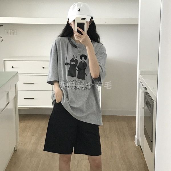 Women's T-Shirt T-shirts Women Summer Tees Japan Style Retro Printed Cotton Loose Short Sleeve Gray Bf Oversize Casual Womens Students, White
Women's T-Shirt T-shirts Women Summer Tees Japan Style Retro Printed Cotton Loose Short Sleeve Gray Bf Oversize Casual Womens Students, White