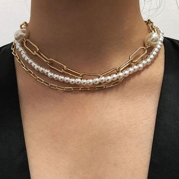 chains design trendy necklace punk fashion pearl multilayer choker clavicle necklaces for women gothic luxury jewelry, Silver
chains design trendy necklace punk fashion pearl multilayer choker clavicle necklaces for women gothic luxury jewelry, Silver