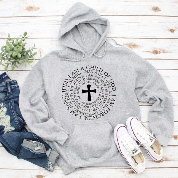 women's hoodies & sweatshirts am a child of god cross print hoody scripture women faith bible verse pullovers catholic christian church, Black
women's hoodies & sweatshirts am a child of god cross print hoody scripture women faith bible verse pullovers catholic christian church, Black