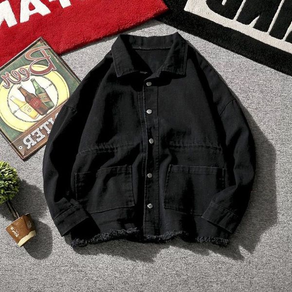 men's jackets spring autumn style men's fashion japanese solid color raw-eed loose jacket youth casual lapel teenagers ks7f, Black;brown
men's jackets spring autumn style men's fashion japanese solid color raw-eed loose jacket youth casual lapel teenagers ks7f, Black;brown