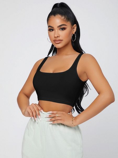 sxy solid crop tank c9ke#, White