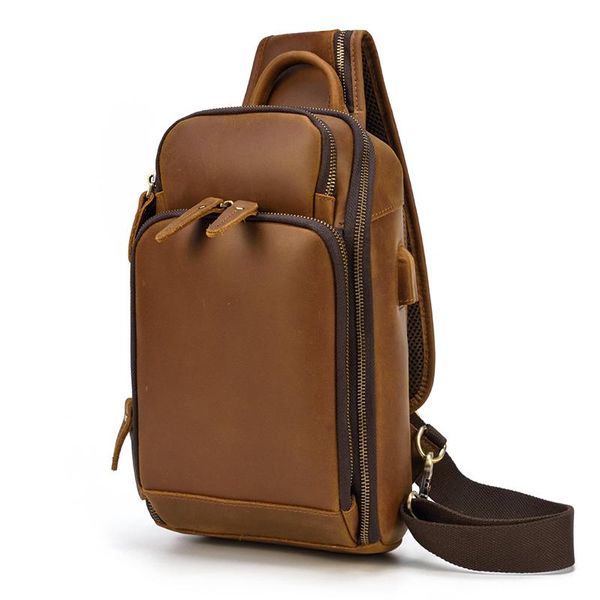 genuine leather chest bag with usb functional sling pack for biker outdoor sport biking men male waist bags
genuine leather chest bag with usb functional sling pack for biker outdoor sport biking men male waist bags