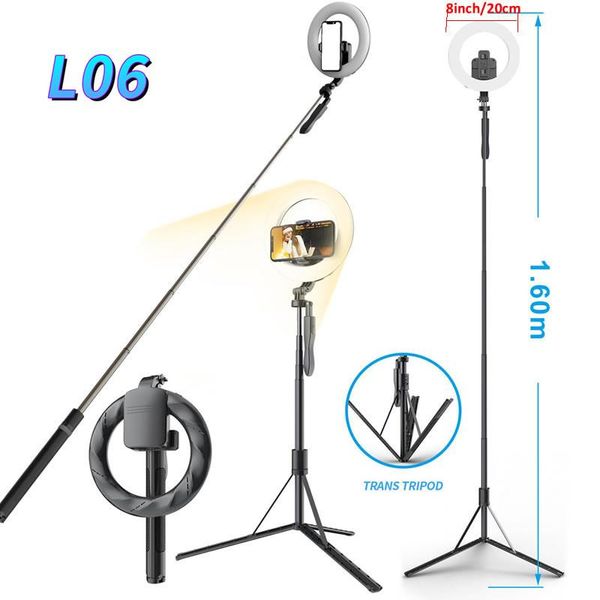 1 wireless bluetooth selfie stick handheld remote shutter 1.6m tripod with 8inch led ring pography light for android ios monopods
1 wireless bluetooth selfie stick handheld remote shutter 1.6m tripod with 8inch led ring pography light for android ios monopods