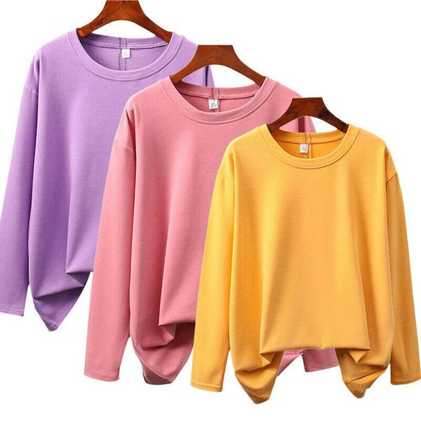women t shirt oversize 100% cotton autumn spring solid t-shirt long sleeve plus size casual korean minimalist style tees women's, White
women t shirt oversize 100% cotton autumn spring solid t-shirt long sleeve plus size casual korean minimalist style tees women's, White