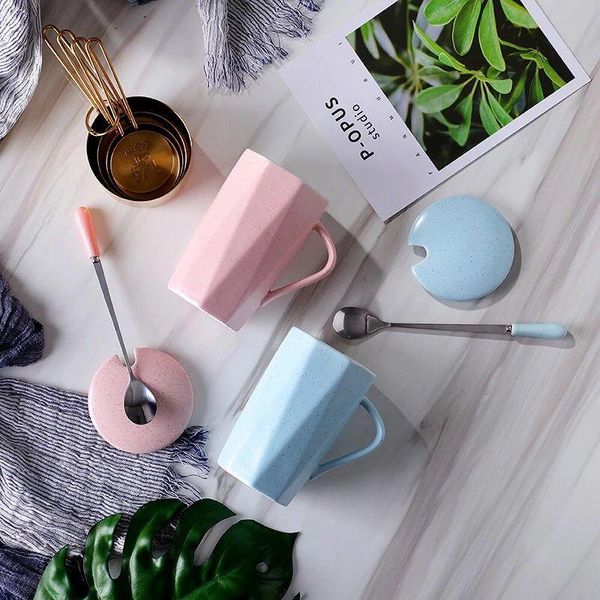 mugs colorful ceramics, cute high-end office milk coffee cups