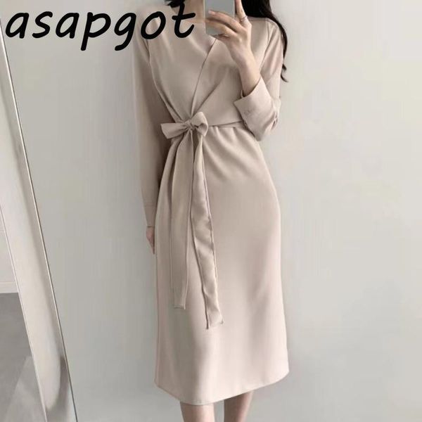 casual dresses fashion chic korean vintage slim light mature temperament v-neck lace up waist plus size long sleeve dress women gentle vesti, Black;gray
casual dresses fashion chic korean vintage slim light mature temperament v-neck lace up waist plus size long sleeve dress women gentle vesti, Black;gray