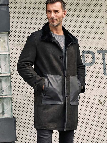 shearling coat mens long fur overcoat black leather jacket winter casual outwear men's & faux
shearling coat mens long fur overcoat black leather jacket winter casual outwear men's & faux