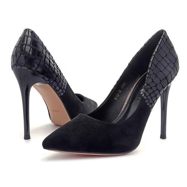 dress shoes spring woman pumps pu suede stitching snakeskin pattern thin heels pointed toe shallow womens party nightclub pump, Black
dress shoes spring woman pumps pu suede stitching snakeskin pattern thin heels pointed toe shallow womens party nightclub pump, Black