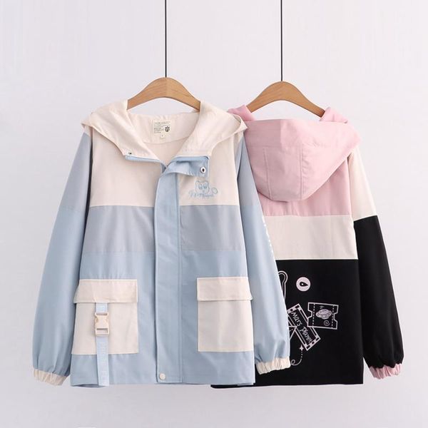 women's jackets cartoon print harakuju women patchwork hooded zipper coats 2021 autumn long sleeve kawaii sweet style pocket outerwear, Black;brown
women's jackets cartoon print harakuju women patchwork hooded zipper coats 2021 autumn long sleeve kawaii sweet style pocket outerwear, Black;brown