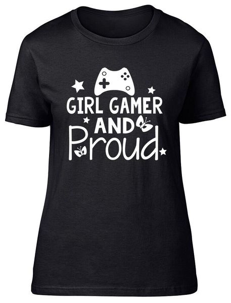 girl gamer and proud cute womens ladies short sleeve t-shirt men's t-shirts, White;black
girl gamer and proud cute womens ladies short sleeve t-shirt men's t-shirts, White;black
