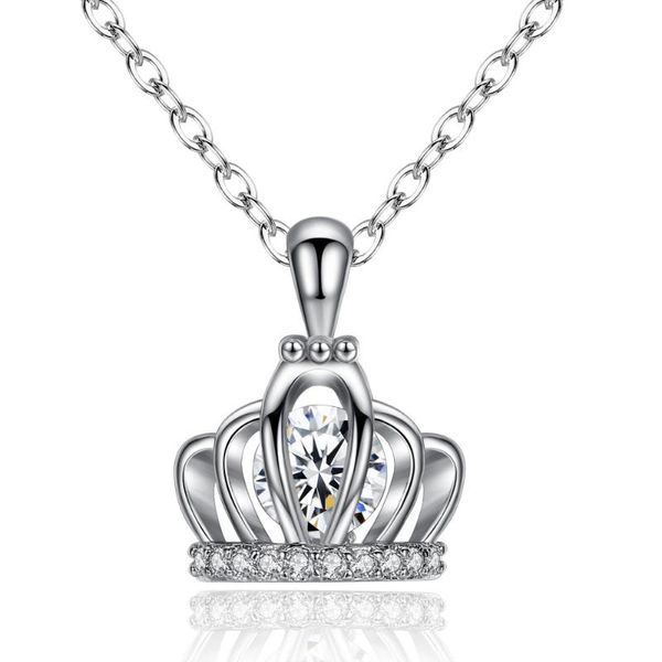 

chains tn014 crown pendant necklace with o-chain, Silver