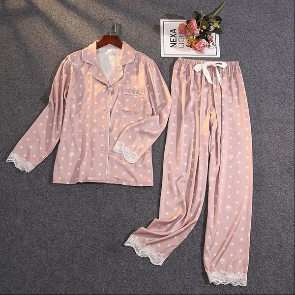 print starry pajamas set satin womens sleepwears pyjamas pour femme 2pcs shirt amp pants button down loungewear comfy lapel home, Black;red
print starry pajamas set satin womens sleepwears pyjamas pour femme 2pcs shirt amp pants button down loungewear comfy lapel home, Black;red