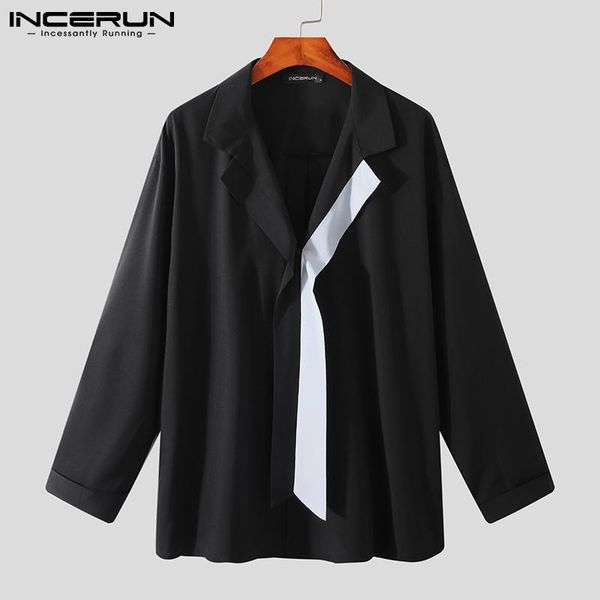 men's casual shirts men shirt patchwork lapel long sleeve streetwear korean fashion clothing 2021 personality button camisa incerun s-5, White;black
men's casual shirts men shirt patchwork lapel long sleeve streetwear korean fashion clothing 2021 personality button camisa incerun s-5, White;black