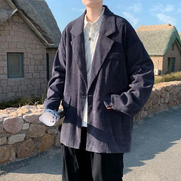 men's suits & blazers men clothing 2021 corduroy jacket autumn korean handsome suit trend ins loose casual, White;black
men's suits & blazers men clothing 2021 corduroy jacket autumn korean handsome suit trend ins loose casual, White;black