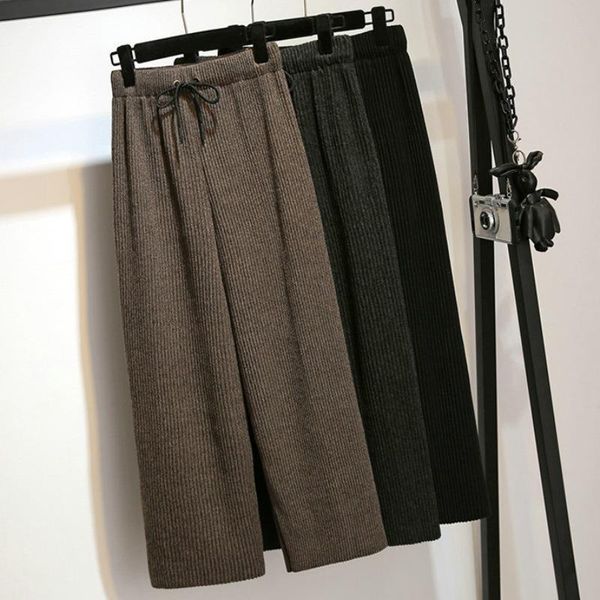 high waist pleated wide winter women pant slim solid trousers loose lace up womens bottoms, Black;white
high waist pleated wide winter women pant slim solid trousers loose lace up womens bottoms, Black;white