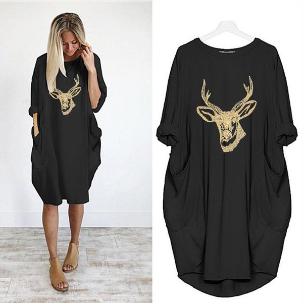 casual dresses plus size clothes for women christmas elk printting fall long sleeve loose vintage party winter vestidos femme robes, Black;gray
casual dresses plus size clothes for women christmas elk printting fall long sleeve loose vintage party winter vestidos femme robes, Black;gray