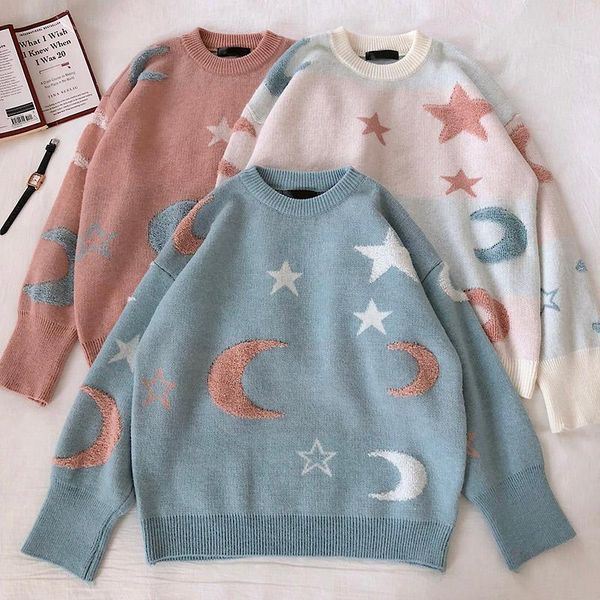women's sweaters stars moon print jumper for women falll 2021 sweet knitwear pink sweater cute knit pullover korean style, White;black
women's sweaters stars moon print jumper for women falll 2021 sweet knitwear pink sweater cute knit pullover korean style, White;black