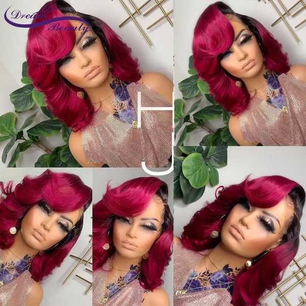 rose red brazilian human hair wigs for women short bob wavy lace front 180% density glueless 4x4 closure, Black;brown
rose red brazilian human hair wigs for women short bob wavy lace front 180% density glueless 4x4 closure, Black;brown
