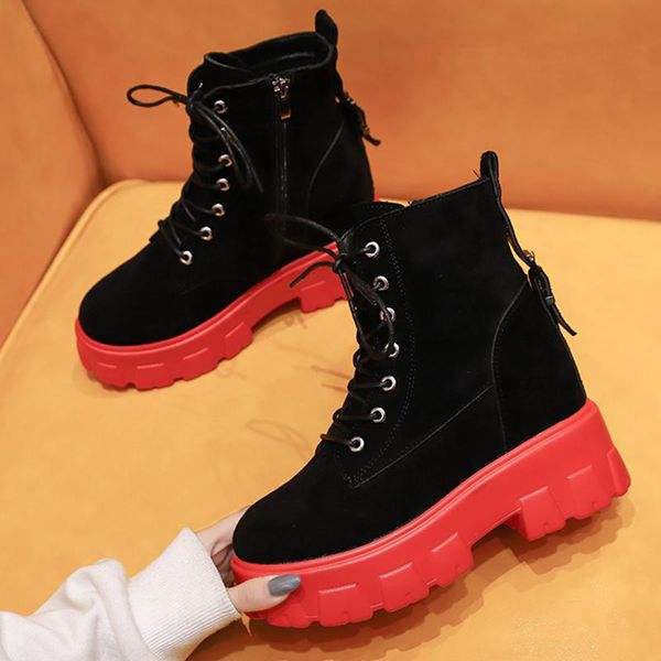 boots 2021 women thick bottom lace-up boot black autumn platform personality red sole side zipper fashion
boots 2021 women thick bottom lace-up boot black autumn platform personality red sole side zipper fashion