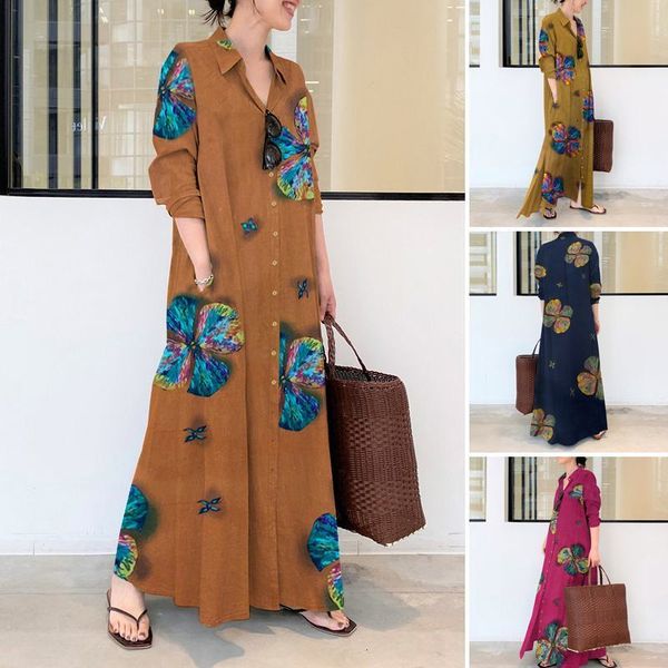 casual dresses dresses vintage printed shirt dress women's spring sundress long sleeve maxi vestidos female button robe plus s 9lwe, Black;gray
casual dresses dresses vintage printed shirt dress women's spring sundress long sleeve maxi vestidos female button robe plus s 9lwe, Black;gray