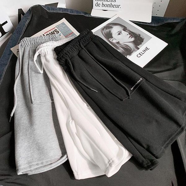 women's shorts summer casual elastic high waist wide leg letter print ladies jogger short trousers drawstring harajuku for female, White;black
women's shorts summer casual elastic high waist wide leg letter print ladies jogger short trousers drawstring harajuku for female, White;black