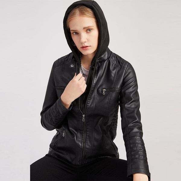women's jackets 2021 winter faux leather jacket women hooded hat detachable plus size 4xl ladies basic waterproof windproof coats femal, Black;brown
women's jackets 2021 winter faux leather jacket women hooded hat detachable plus size 4xl ladies basic waterproof windproof coats femal, Black;brown