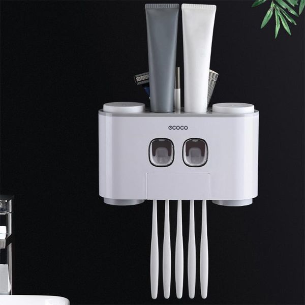 bathroom storage & organization wall mount toothpaste squeezer automatic dispenser toothbrush holder accessories rack with 4 cups
bathroom storage & organization wall mount toothpaste squeezer automatic dispenser toothbrush holder accessories rack with 4 cups