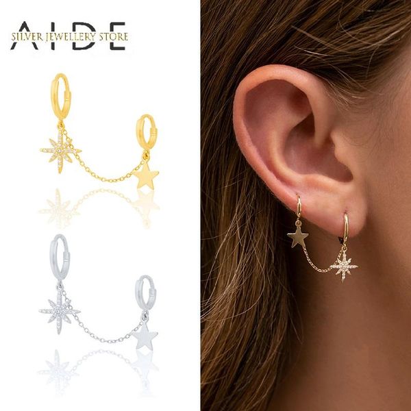 hoop & huggie aide 1pc 925 sterling silver chain earrings for women trendy anise star ear hanging back piercing earings jewery brincos, Golden;silver
hoop & huggie aide 1pc 925 sterling silver chain earrings for women trendy anise star ear hanging back piercing earings jewery brincos, Golden;silver